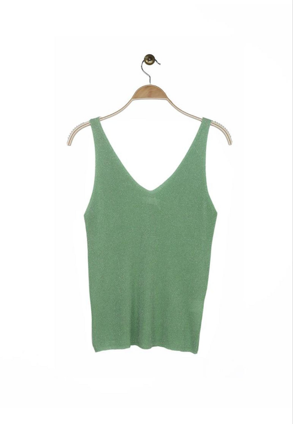 Top vert pistache à paillettes. Taille unique